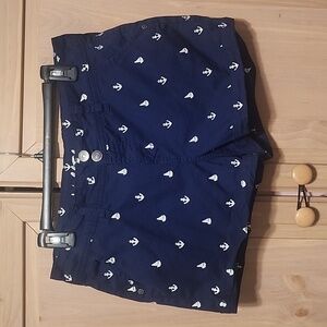 Wallflower Navy Ship and Anchor Embroidered Shorts Sz 11